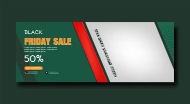 Kara Cuma süper satış Facebook kapağı ve web afiş şablonu tasarımı