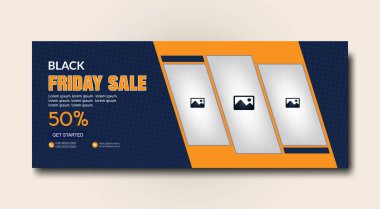 Kara Cuma Facebook kapak şablonu tasarımı