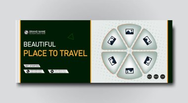 Seyahat Facebook kapağı ve web afişi şablon tasarımı