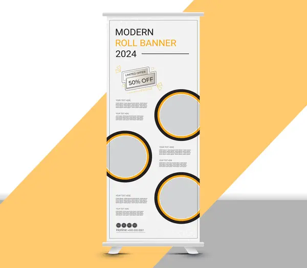 Modern geometrik rulo pankart tasarımı iş için. Sancak dur. Pankartı çek. X pankartı.