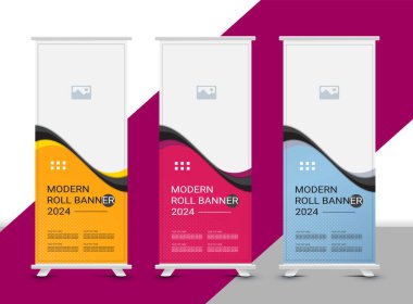 İş için modern pankart şablonu tasarımı. Sancak dur. Pankartı çek. X paneli tasarımı