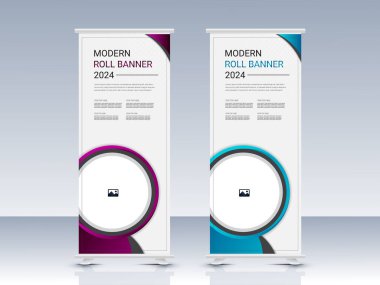 Pankartı kaldırın, afişi çekin, x-banner, iş için modern dikey vektör tasarımı, sunum, reklam, ekran. Modern x pankartı, çek bayrağı, dur bayrağı