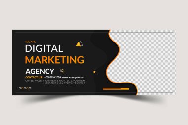 Basit ve temiz sosyal medya sonrası fb kapağı ve afiş şablonu tasarımı