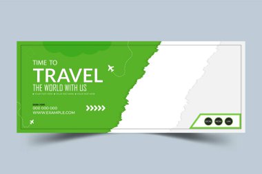 Seyahat ve turizm sosyal medya Fb kapağı ve web pankartı tasarımı