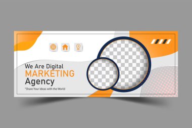 Modern kurumsal sosyal medya ileti pankartı