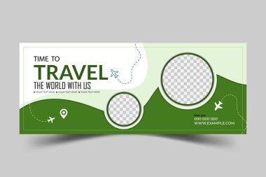 Seyahat sosyal medya kapağı veya web afiş şablonu tasarımı