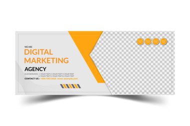 Dijital pazarlama ajansı Facebook kapak şablonu tasarımı