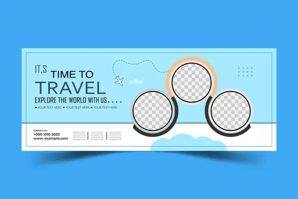 Seyahat Facebook kapak afişi şablon tasarımı