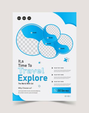 Seyahat ve turizm modern uçuş şablonu tasarımı