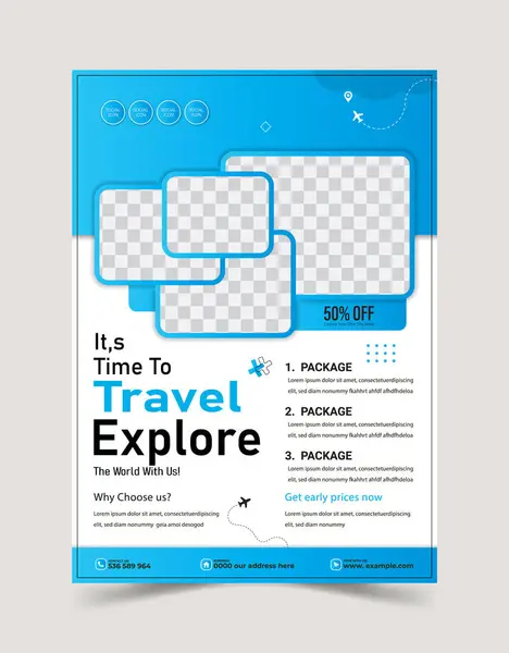Seyahat ve turizm modern uçuş şablonu tasarımı