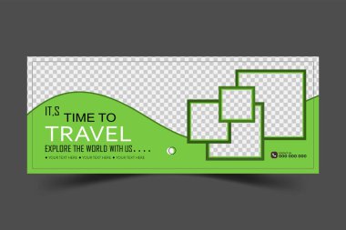 Seyahat sosyal medya kapağı ve web paneli şablon tasarımı