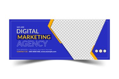 Dijital pazarlama ajansı Facebook kapak şablonu tasarımı