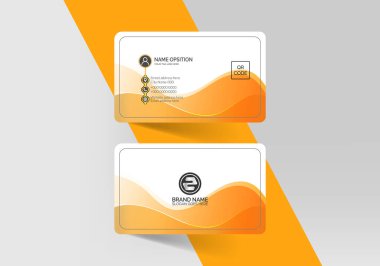 Logolu ve simgeli zarif bir kartvizit tasarımı. Yaratıcı bir ziyaret kartı şablonu. Kimlik kartı, Neame kart vektör illüstrasyonu