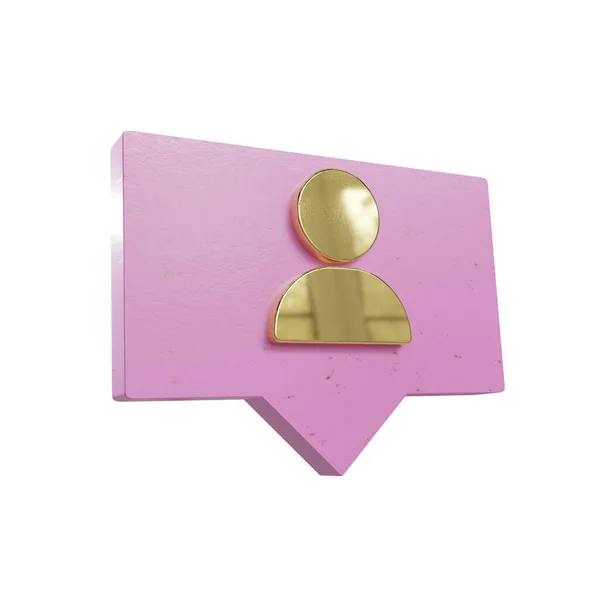 Візуалізація Фіолетової Глянсової Кнопки Рожевою Етикеткою Білому Тлі Відсічним Контуром — стокове фото