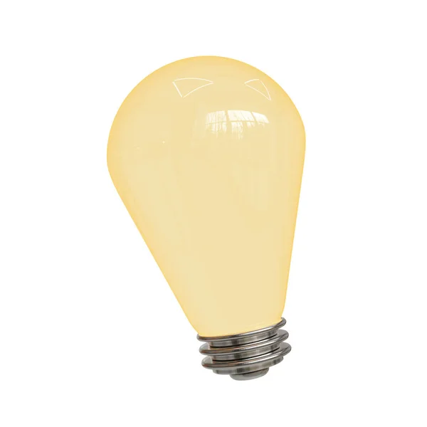 白色背景上的黄色灯泡 — 图库照片