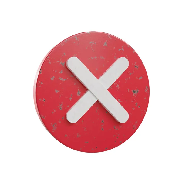 Червона Кругла Кнопка Позначкою Оклику — стокове фото