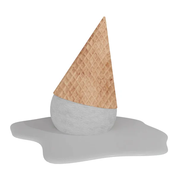 Конус Мороженого Изолирован Белом Фоне — стоковое фото
