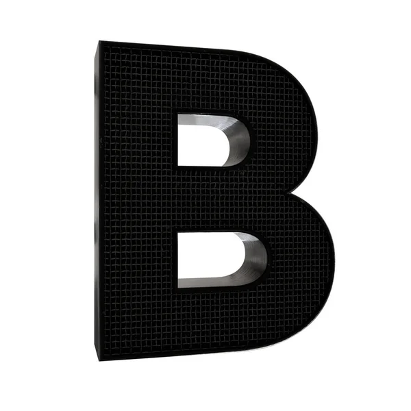 Zwarte Alfabet Brief Geïsoleerd Witte Achtergrond — Stockfoto