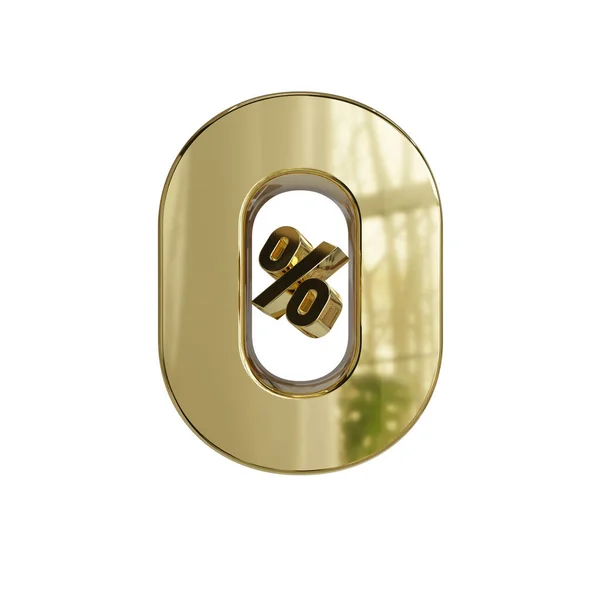 白い背景を持つ金色の金属記号の3Dレンダリング — ストック写真