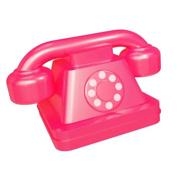 Červený Telefon Izolované Bílém Pozadí — Stock fotografie