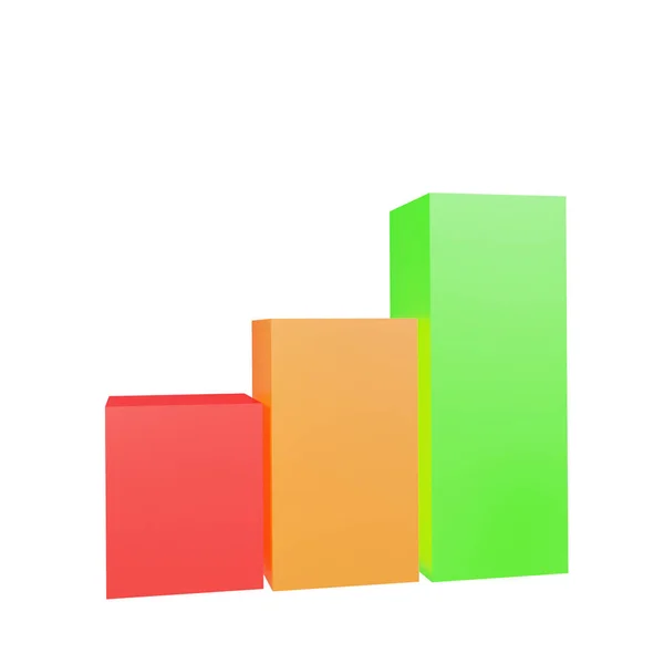 stock image 3d illustration of a green business graph with a chart