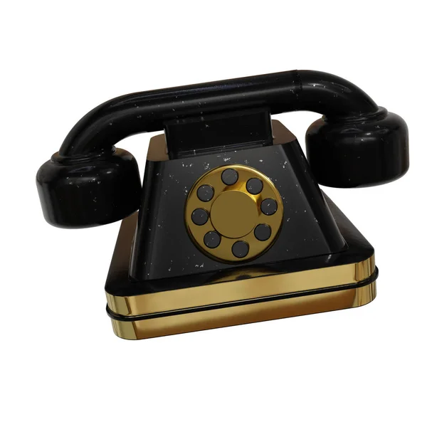 Черный Телефон Изолирован Белом Фоне — стоковое фото