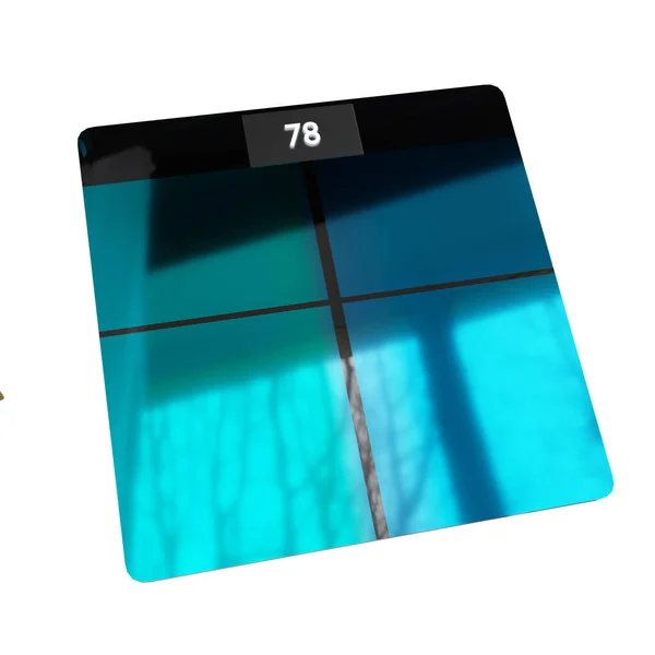 Tablet Dengan Layar Biru Pada Latar Belakang Putih — Stok Foto