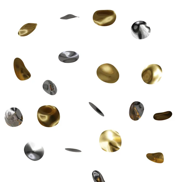 Gold Balls Isolated White Background — Stock Photo, Image
