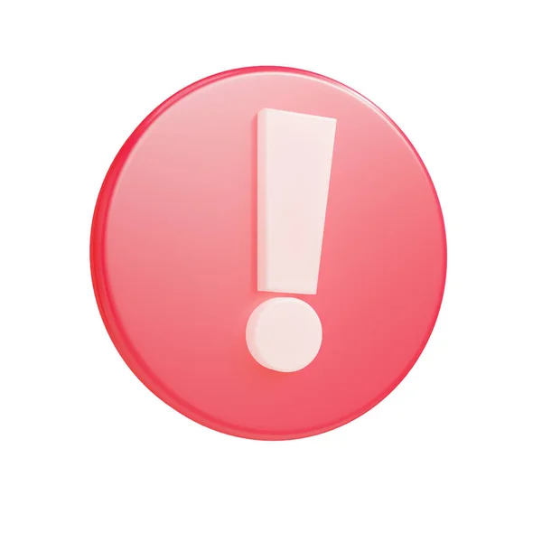 exclamation mark icon. red button with white background. vector illustration.