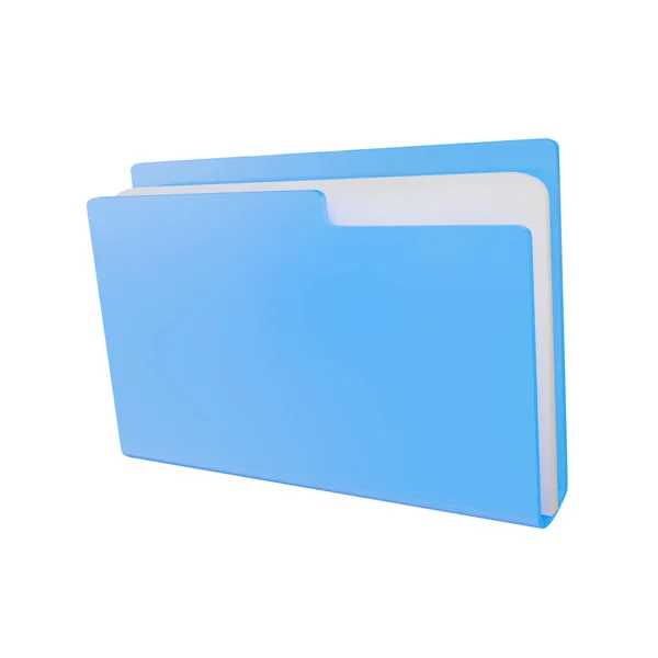 Rendering Blue Folder White Background — Stock Photo, Image