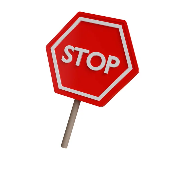 Зупинити Знак Ізольовано Білому Тлі — стокове фото