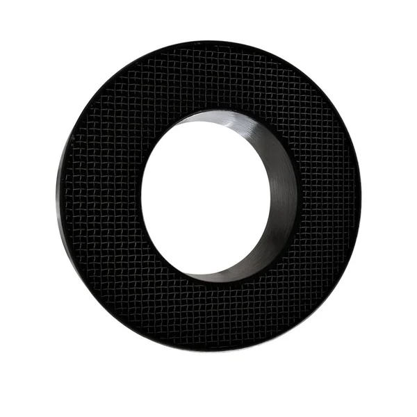 Zwart Metaal Tape Geïsoleerd Witte Achtergrond — Stockfoto