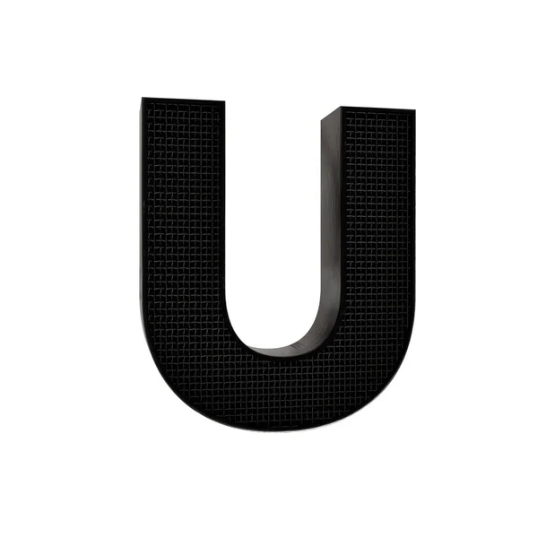 Zwarte Alfabet Brief Geïsoleerd Witte Achtergrond — Stockfoto