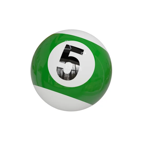Bola Verde Brilhante Com Número Quatro Ilustração — Fotografia de Stock
