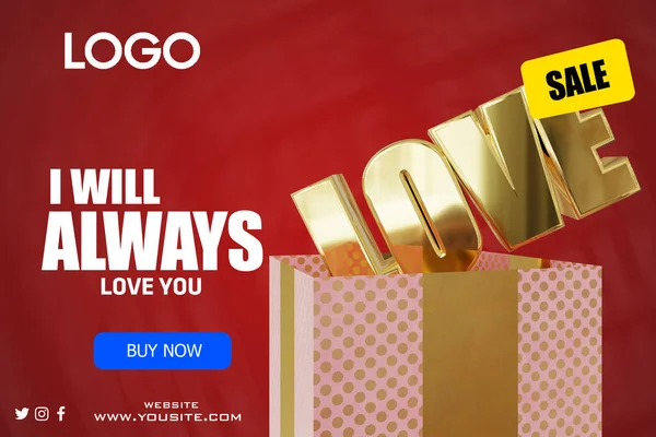 Satış simgeleri ve metinleriyle alışveriş kavramı, 3D illüstrasyon