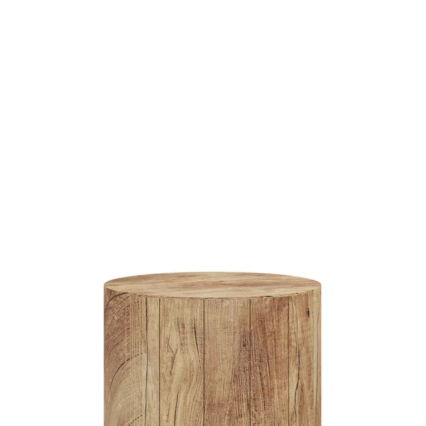 Prázdný Dřevěný Stůl Izolovaný Bílém Pozadí — Stock fotografie