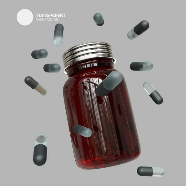 Beyaz arka planda haplar ve tabletler