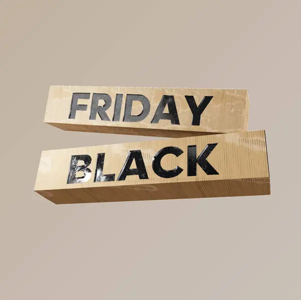 Kara Cuma kelimesi tahta bloklarla yazılmış.