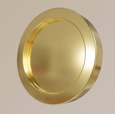 Altın kapılı kapı tokmağı. 3 Boyutlu Hazırlama.