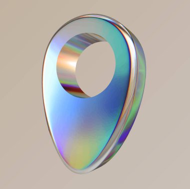 soyut metalik cam şekil