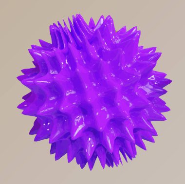 Beyaz zemin üzerinde izole edilmiş 3 boyutlu virüs hücresi. Coronavirus konsepti