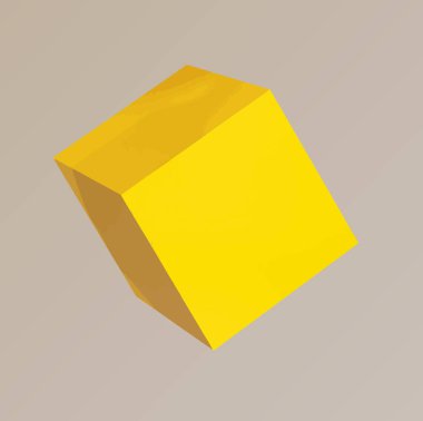 Geometrik küpün soyut 3 boyutlu görüntüsü. 3d küp.