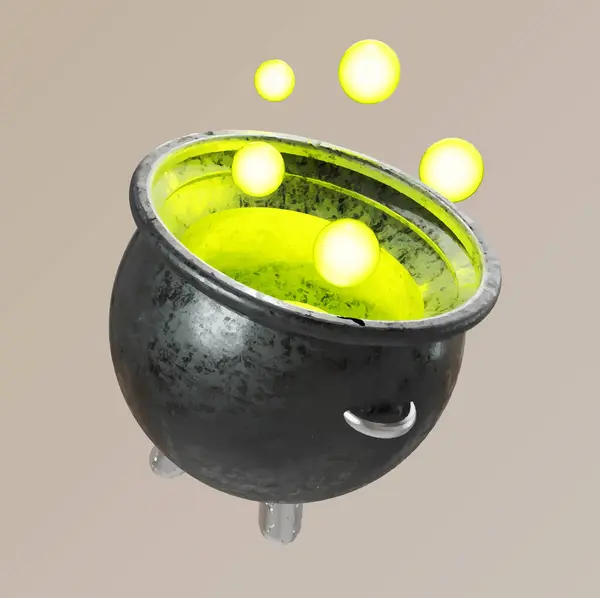 Arka planda ateş olan kazan