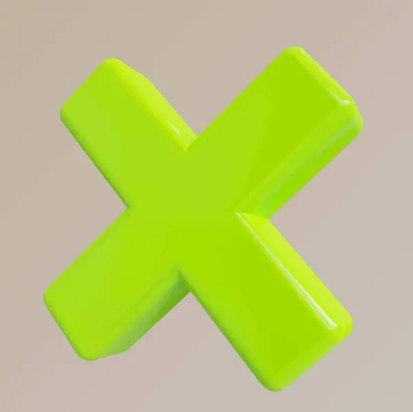 Renkli arkaplanda 3d x çapraz çizimi.