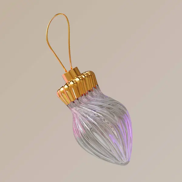 Altın küreli Noel ağacının 3 boyutlu resmi