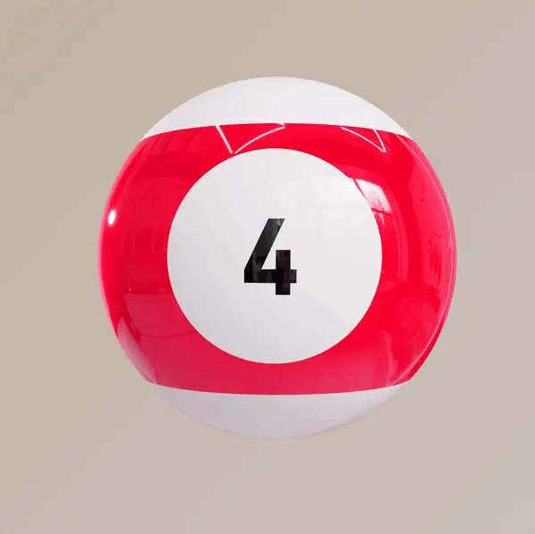 Beyaz arka planda 43 numara. 3d hazırlama biliard topu