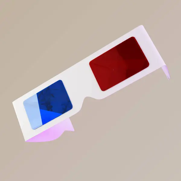 Dünya bayrağıyla kırmızı ve mavi rengin 3 boyutlu çizimi