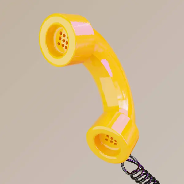 Retro telefon beyaz arka planda izole edildi. 3d oluşturma