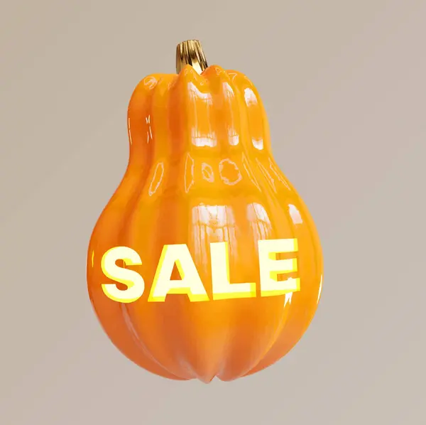 Büyük indirim etiketli balkabağı.