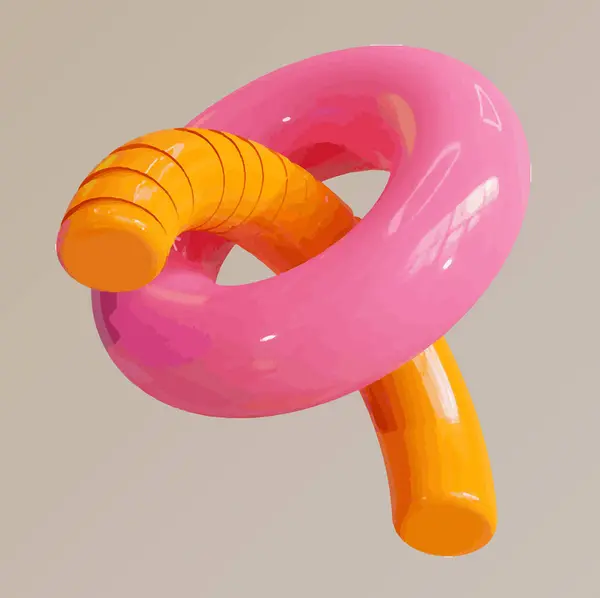 3 boyutlu pembe bir balon.